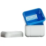 Curaprox BDC 110 Reinigungsbox für Prothesen und Zahnspangen, blau