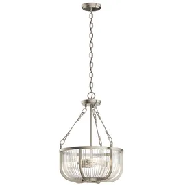 Elstead Lighting Hängeleuchte Pendellampe Esszimmerlampe Deckenlampe Nickel Glas 3-flammig 40,6cm