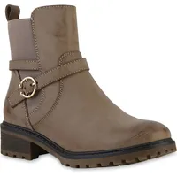 VAN HILL Biker Boots in Khaki
