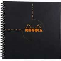 Rhodia 5x Reverse Book mit Doppelspirale 21x21cm 80Blatt Schwarz