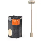 LEDVANCE Vintage Pendelleuchte, beige, individuelle Lichtszenarien, Edelstahl, ideal für Wohnräume, modernes Design, Vintage-appeal, 2m Textilkabel, 100 mm Durchmesser, einfache Montage