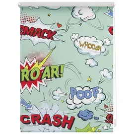Lichtblick Seitenzugrollo Klemmfix Motiv Crash 100 x 150 cm bunt/weiß