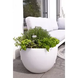 8 seasons design GmbH Blumenkübel beleuchtet Kunststoff 59 x 39 cm inkl. Fernbedienung weiß