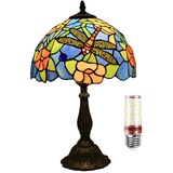 Uziqueif Tiffany Lamp, Schlafzimmer Lampen Nachttisch, Wohnzimmer Dekoration Vintage Tischlampe, 12 Zoll Tiffany Tischlampen