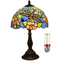 Uziqueif Tiffany Lamp, Schlafzimmer Lampen Nachttisch, Wohnzimmer Dekoration Vintage Tischlampe, 12 Zoll Tiffany Tischlampen