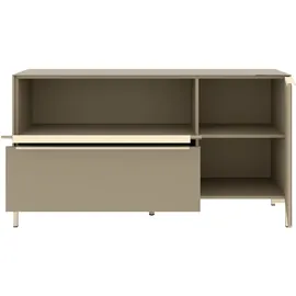 Set One by Musterring Reno Lowboard 137 cm Braun/Glas Holzwerkstoff