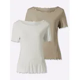 Heine Doppelpack T-Shirt Beige/Braun 48