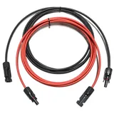 Smartec Verlängerungskabel Solar beidseitig Solarkabel Solarstecker schwarz/rot 4mm2 inkl. Solarstecker für Solarmodule Photovoltaik hohe Flexibilität UV-beständig (2 x 3m 4mm2)