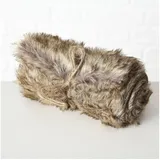 Boltze Tischband Warin Braun Fell Imitat ca 120 x 20 x1 cm Jäger Rustikal Alm Alpen Design