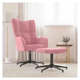 vidaXL Relaxsessel mit Hocker 72 x 71 x 70 cm Rosa