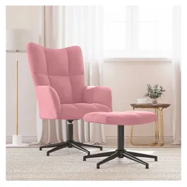 vidaXL Relaxsessel mit Hocker 72 x 71 x 70 cm Rosa