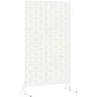 vidaXL Garten-Paravent 100 x 50 x 180 cm Weiß Stahl
