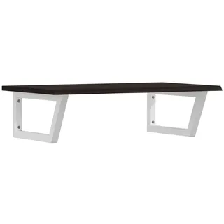vidaXL Waschtischplatte mit Halterung Stahl und Massivholz Eiche