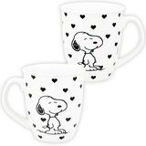 UNITED LABELS The Peanuts Tasse Snoopy - Herzen Tasse Kaffeetasse Kaffeebecher Weiß aus Keramik 280 ml