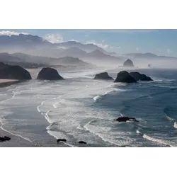 Fototapete PAPERMOON "Photo-Art ROBBERT MULDER, MORGENANSICHT VON ECOLA POINT", bunt, B:3,50m L:2,60m, Vlies, Tapeten