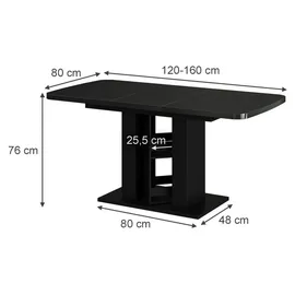 Vicco Fenaro 120 x 76 x 80 cm schwarz
