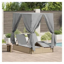 vidaXL Doppelte Sonnenliege 205 x 129 x 200 cm Grau
