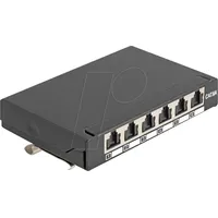 DeLock Mini Desktop Patchpanel 6 Port Cat.6A geschirmt schwarz