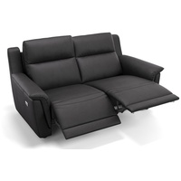 Sofanella 2-Sitzer Leder Malito, Relaxsofa, Designsofa, Designer Couch, Italienisches Sofa, 2er Sofa schwarz