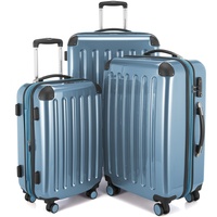 Hauptstadtkoffer Alex Koffer-Set, 3 Hartschalen-Koffer, 4 Rollen, TSA (S, M & L) Pool blau