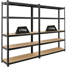 Proregal Schwerlastregal Metall 180 x 120 x 40 cm schwarz