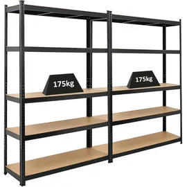 Proregal Schwerlastregal Metall 180 x 120 x 40 cm schwarz