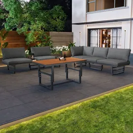 stilvora Gartenlounge-Set 3-tlg. Grau