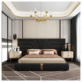 xl moebel gmbh Designer Bett 180 x 200 cm Gold/Schwarz