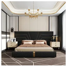 xl moebel gmbh Designer Bett 180 x 200 cm Gold/Schwarz