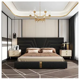 xl moebel gmbh Designer Bett 180 x 200 cm Gold/Schwarz