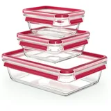 Emsa Clip&Close Frischhaltedosen Set rot 3 x 0,45 l