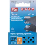 Prym 390331 Nachfüllpackung für 390330 Nähfrei Druckknopf Anorak, Messing 12 mm silberfarbig, metal