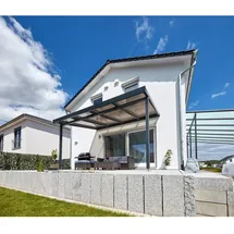 Gutta Terrassendach Premium 309 x 306 cm anthrazit / Polycarbonat bronce