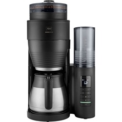 Melitta Kaffeemaschine mit Mahlwerk AromaFresh Therm Pro X 1030-12 schwarz-silber, 1l Kaffeekanne, Papierfilter 1×4 schwarz|silberfarben