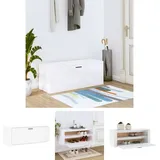 The Living Store Wand-Schuhschrank Hochglanz-Weiß 100x35x38 cm Holzwerkstoff - Schuhregale & -schränke