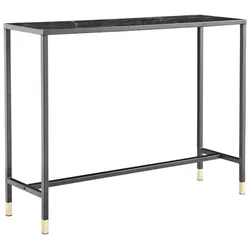 Dipp Konsolentisch 30x100 cm Glas schwarz Marmor dekor.