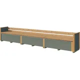 Weka Sitztruhe optionale Erweiterung für Gartenhaus Killarney 50 cm x 63 cm x 285 cm Grau/Grün
