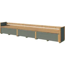 Weka Sitztruhe optionale Erweiterung für Gartenhaus Killarney 50 cm x 63 cm x 285 cm Grau/Grün