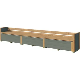 Weka Sitztruhe optionale Erweiterung für Gartenhaus Killarney 50 cm x 63 cm x 285 cm Grau/Grün