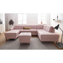 sit&more Polsterhocker Picasso Polyester 58 x 43 x 58 cm Rosa/Orange