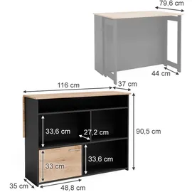 Vicco Bartisch Dominic, 116 x 37 cm Esszimmer Küche offene Fächer Tür