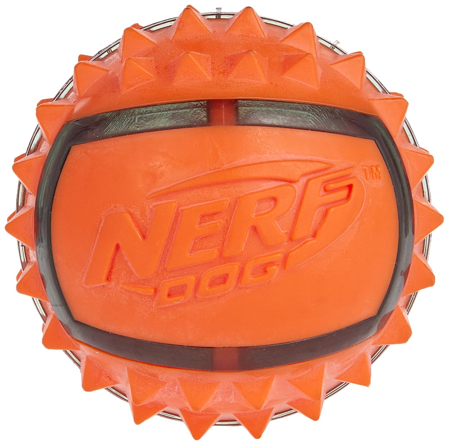 Nerf Dog Hundespielzeug TPR Spike Ball, Hundespielball, aus thermoplatischenmGummi, 6,3cm, blau/orange