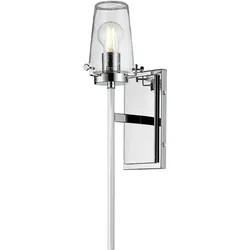 Licht-Erlebnisse Wandleuchte GAMBAR Chrom Klar/Transparent Baustahl Glas 1x E27 max. 40W LE57492