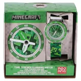 Minecraft Analoge Lernuhr 0 mm Acrylgehäuse Grün Silikonarmband Grün