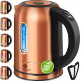 Kesser KESSER® 1,7 Liter Edelstahl Wasserkocher 2200W Temperaturwahl Warmhaltefunktion