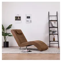 vidaXL Chaiselongue Liegesofa mit Kissen braun