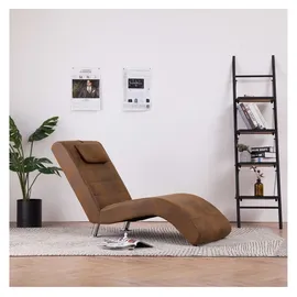 vidaXL Chaiselongue Liegesofa mit Kissen braun