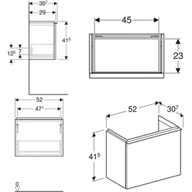 Geberit iCon 52x41,5x30,7cm, 1 Lade, la. m/la. matt