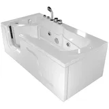 AcquaVapore Whirlpool-Badewanne Seniorenwanne Whirlpool mit Tür S17-WP-R-ALL 75x150cm, (1-tlg), mit Ablaufgarnitur weiß