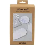 Creativ Company Silikonform Set: Quadrat, Kreis, Sechseck und Oval